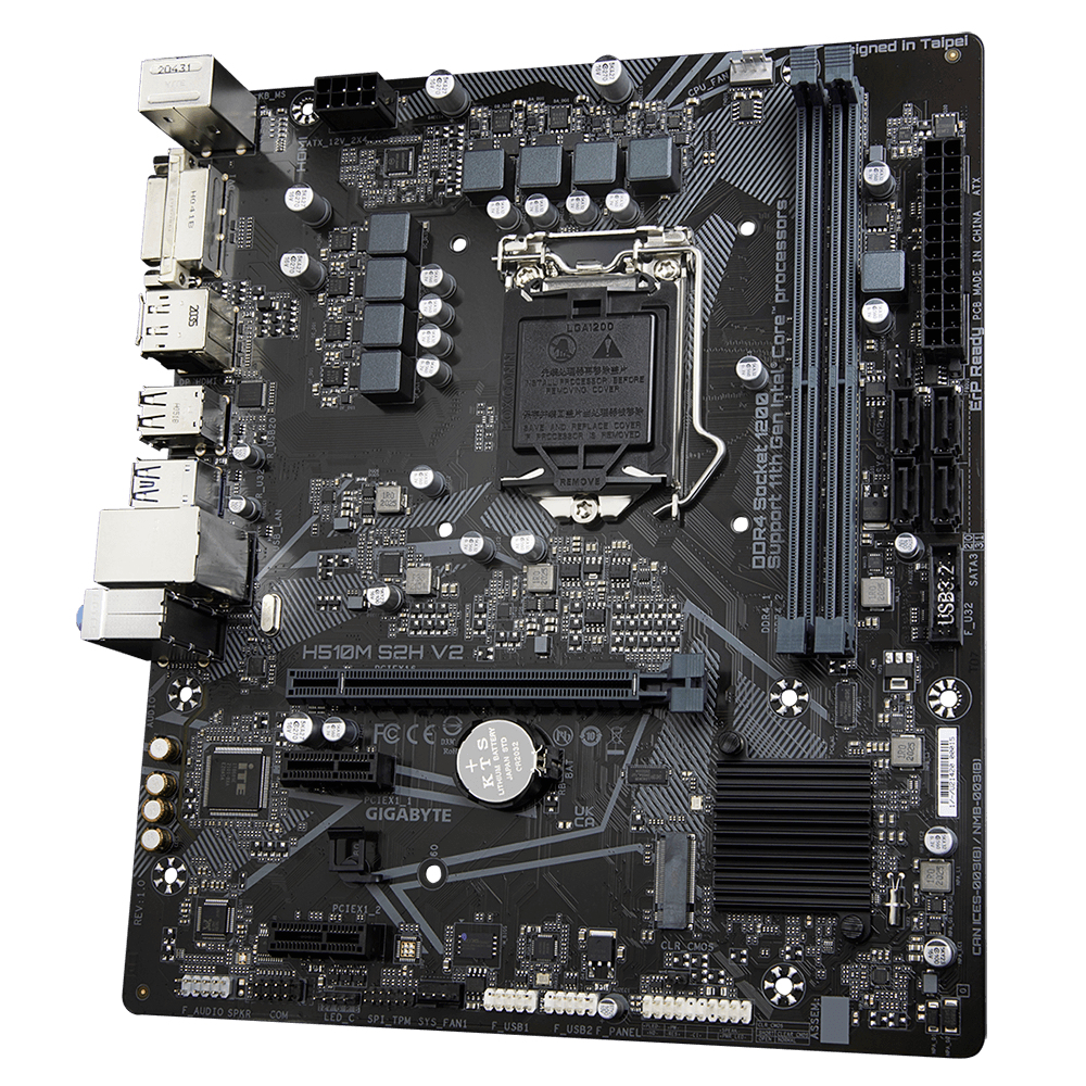 Bekijk afbeelding 2 van Gigabyte 1200 H510M S2H V2 - M.2/DP/HDMI/DVI/µATX